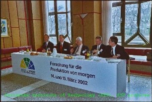 Sechste Karlsruher Arbeitsgespräche zum Konzept "Forschung für die Produktion von morgen" des Bundesministeriums für Bildung, Wissenschaft, Forschung und Technologie (BMBF) im Kongresszentrum Karlsruhe auf Einladung der Projektträgerschaft Fertigungstechnik und Qualitätssicherung (PFT)