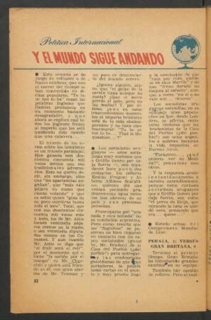 Y el mundo sigue andando : Política internacional