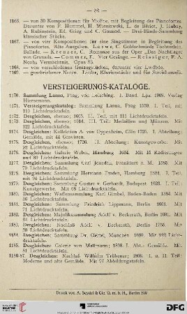 Versteigerungs-Kataloge (Nr. 1170-1187)