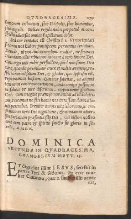 Dominica Secunda In Quadragesima ...