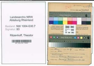 Entnazifizierung Theodor Ritzenhoff , geb. 07.01.1912 (Ingenieur)