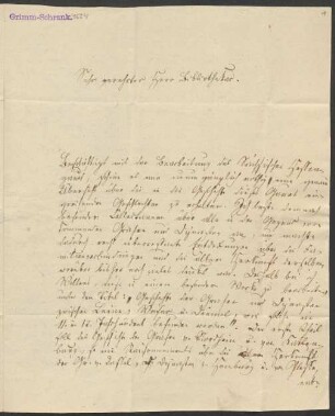 Brief an Jacob Grimm und Wilhelm Grimm : 29.09.1829-02.05.1833