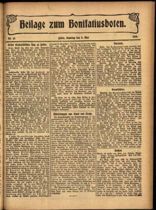 Zweite Ausgabe vom Sonntag, den 08. Mai 1910.