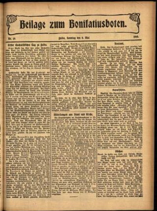 Zweite Ausgabe vom Sonntag, den 08. Mai 1910.