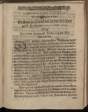 Significatio Funeris. Verkündigung der Leiche/ [...]