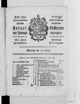 2tes Stück., Ausgabe vom 13. Januar 1790