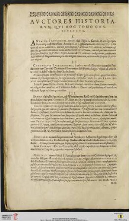 Avctores Historiarum qvi hoc tomo continentur