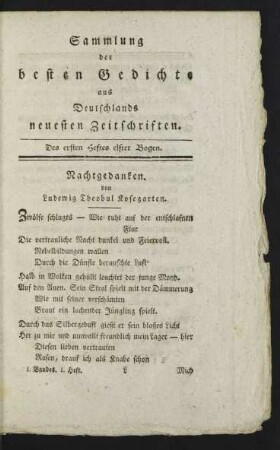 Des ersten Heftes elfter Bogen