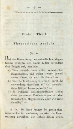 Erster Theil. Theoretische Ansicht