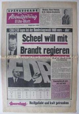 Nürnberger "Abendzeitung" zur Bundestagswahl 1969