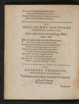 [Anagramm] XII. Guilielmus Bucherus Viennensis Austriacus.
