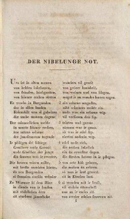 Der Nibelunge Not im Auszuge : nebst einem lyrischen Anhang ; zum Schulgebrauche ; mit einem Abriss der mittelhochdeutschen Formenlehre und einem Glossarium