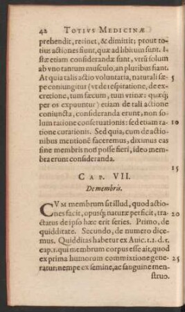 Cap. VII. De membris.