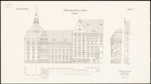 Regierungsgebäude, Stettin: Südfront 1:100