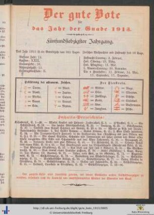 75. Jahrgang: Der Gute Bote: ... für das Jahr der Gnade 1913