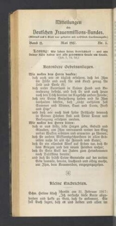 Band 11. Mai 1917. Nr. 5