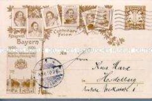 Postkarte zum 100jährigen Bestehen des Königreichs Bayern