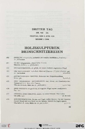 Holzskulpturen, Beinschnitzereien (Nr. 400-430)