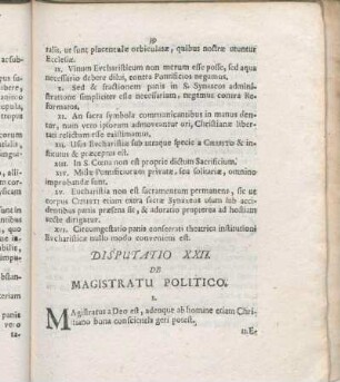 Disputatio XXII. De Magistratu Politico.