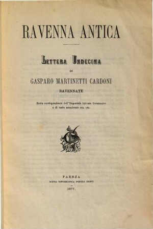 Ravenna antica : lettera ... di Gasparo Martinetti Cardoni. Lettera undecima, Agostino Rubboli