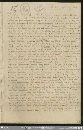 Eigenh. Brief von Friedrich Schleiermacher an August Wilhelm von Schlegel, Berlin, 29.08.1800