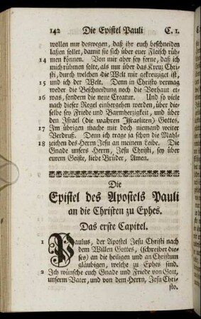 Die Epistel des Apostels Pauli an die Christen zu Ephes.