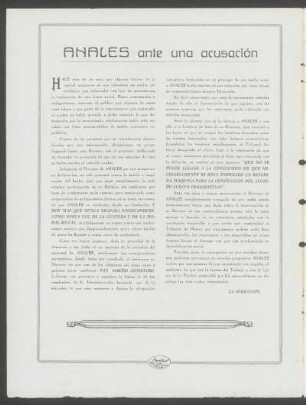 Anales ante una acusación