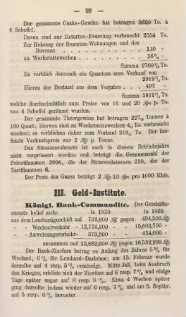 III. Geld-Institute.