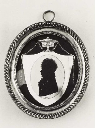 Bildnismedaillon mit Silhouette "Junger Mann"