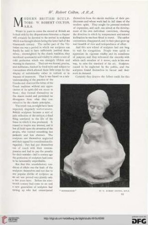 66: Modern British sculptors : W. Robert Colton, A. R. A.