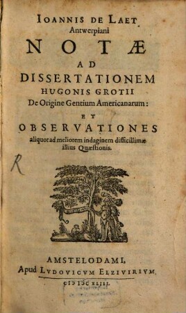 Notae ad Dissertationem Hugonis Grotii de origine gentium Americanarum