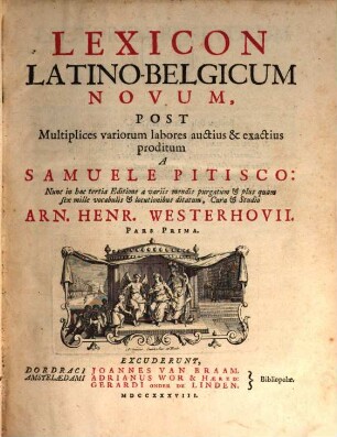 Lexicon Latino-Belgicum Novum. 1/2