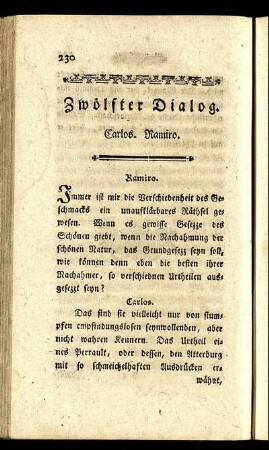 Zwölfter Dialog. Carlos. Ramiro.