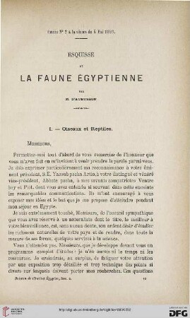 3.Ser. 4.1893: Esquisse de la faune égyptienne, [1]