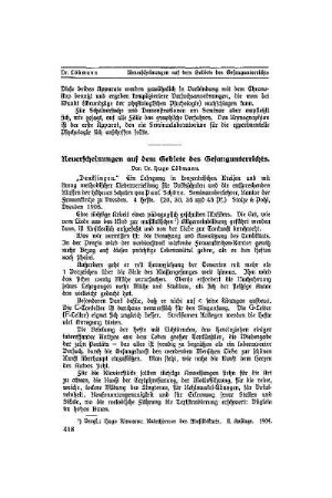 Neuerscheinungen auf dem Gebiete des Gesangsunterrichts