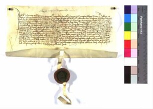 Lehenrevers des Conrad von Wittstadt gen. von Hagenbuch gegen Propst Albrecht zu Ellwangen um alle Teile und Lehen zu Heuchlingen (Heuchelheim), die sein sel. Vater Conrad von Wittstadt besessen