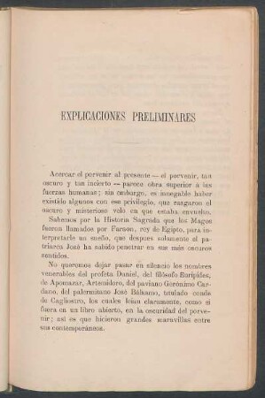 Explicaciones preliminares