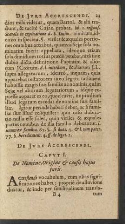 Caput I. De Nomine, Origine & causis huius iuris