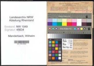 Entnazifizierung Wilhelm Manderbach , geb. 13.09.1885 (Haendler)