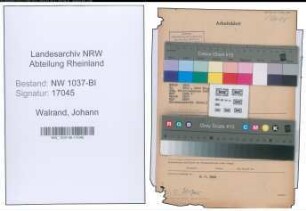 Entnazifizierung Johann Walrand , geb. 03.07.1888 (Postinspektor)