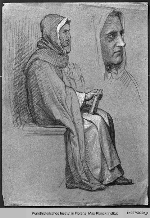 Studie für die Fresken in der Camera di Santa Caterina da Siena: Die junge Katharina schneidet sich das Haar - Caterina giovinetta si taglia i capelli
