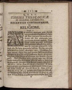 De Religione. - Creatione Et Providentia.
