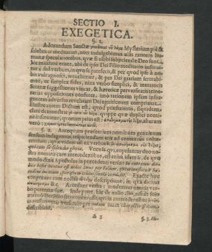 Sectio I. Exegetica.