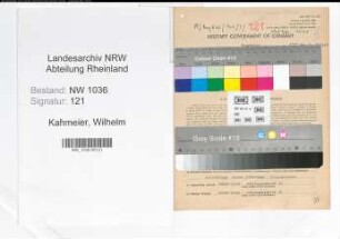 Entnazifizierung Wilhelm Kahmeier , geb. 29.11.1891 (Steiger)