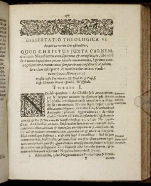 Dissertatio VI. Quod Christus Juxta Carnem, divinam Majestatem omnisapientiæ & omniscientiæ [...]