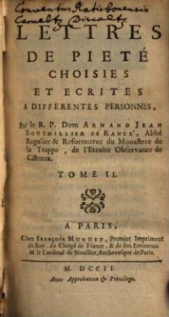 Lettres De Pieté : Choisies Et Ecrites A Differentes Personnes. 2
