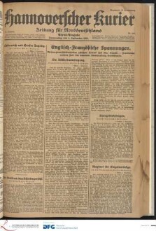 Hannoverscher Kurier : Hannoversches Tageblatt ; Morgenzeitung für Niedersachsen