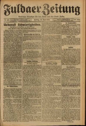 Ausgabe vom Freitag, den 23. Juni 1922.