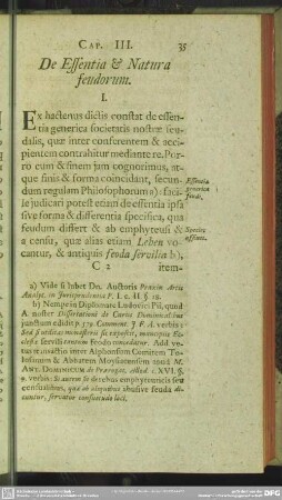 Cap. III. De Essentia & Natura feudorum