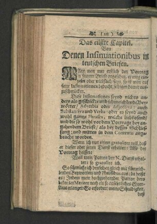Das eilffte Capitel. Von Denen Insinuationibus in teutschen Briefen.